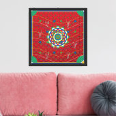 Perserteppich-Mandala-Muster Leinwanddruck (Insitu (Wohnzimmer))