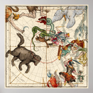 Perseus, Herkules, Cassiopea und Andromeda Poster