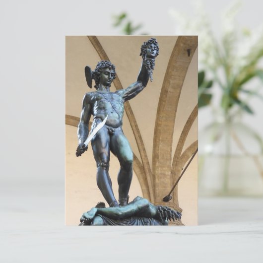 Perseus mit dem Kopf der Medusa Einladung (Stehend Vorderseite)