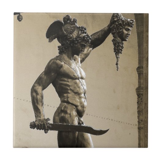 Perseus mit dem Kopf der Medusa Fliese (Vorderseite)