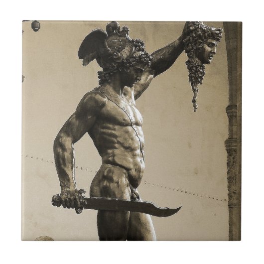 Perseus mit dem Kopf der Medusa Fliese (Vorderseite)
