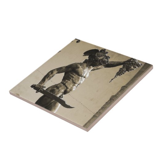 Perseus mit dem Kopf der Medusa Fliese (Seite)