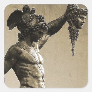 Perseus mit dem Kopf der Medusa Quadratischer Aufkleber