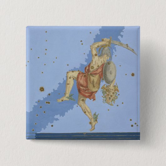 Perseus mit dem Kopf der Medusa, von 'Uranometria Button (Vorderseite)