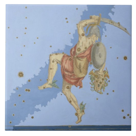 Perseus mit dem Kopf der Medusa, von 'Uranometria Fliese (Vorderseite)
