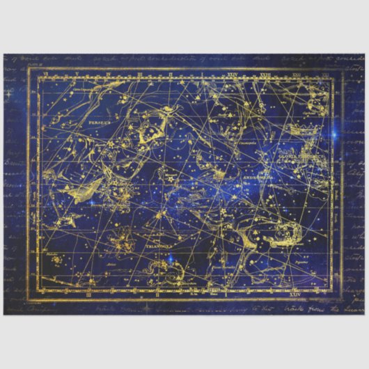 Perseus- und Andromeda-Konstellationspapier Seidenpapier (Vorderseite)