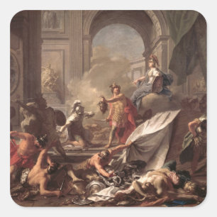 Perseus, unter dem Schutz Minerva Quadratischer Aufkleber
