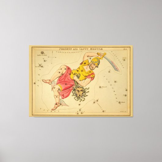 Perseus - Vintage Sternenkartenbilder Leinwanddruck (Vorderseite)