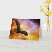 Perseverance-Eagle In Firey Clouds Blank Notecard Karte (Gelbe Blume)