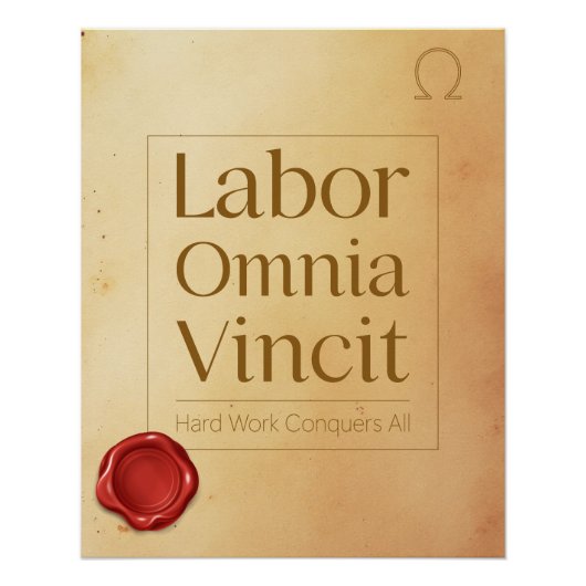 Perseverance Motivational Quote - Latin Poster Art (Vorderseite)