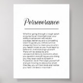 PERSEVERANCE Motivierend Wandkunst Poster (Vorne)