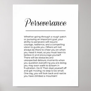 PERSEVERANCE Motivierend Wandkunst Poster