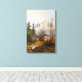 "Perseverance The Elk" 12"x18" [brighter/smaller] Leinwanddruck (Insitu (Holzboden))