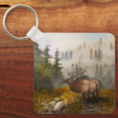 "Perseverance The Elk" Cabin Schlüsselanhänger (Vorderseite)