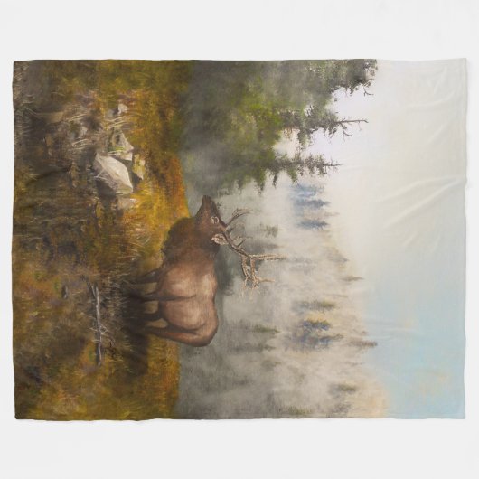 "Perseverance The Elk" Fleecedecke (Vorderseite (Horizontal))