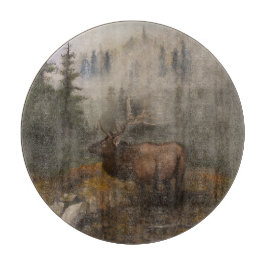 "Perseverance The Elk" Round Schneidebrett