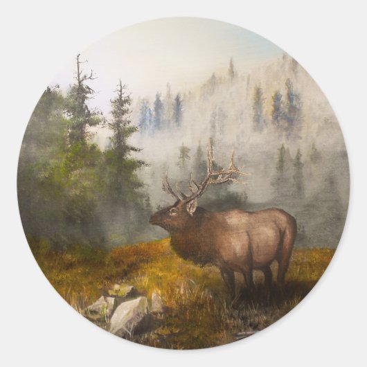"Perseverance The Elk" Runder Aufkleber (Vorderseite)