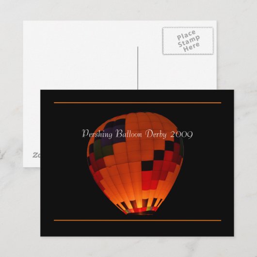 Pershing Balloon Derby 2009 Postkarte (Vorne/Hinten)