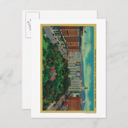 Pershing Square zeigt Los Angeles Postkarte (Vorne/Hinten)
