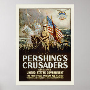 Pershings Kreuzritter Vintage US-Militär Poster