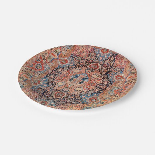 Persia Carpet Black Blue Red  Pappteller (Schrägansicht)