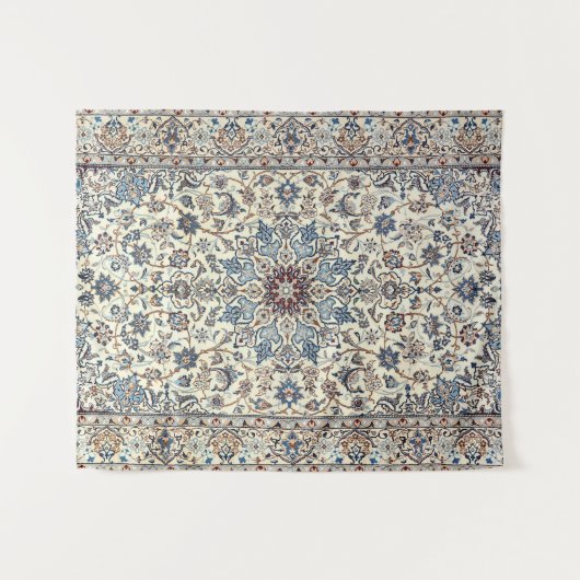 Persia Dusty Blue Gray Akzent  Wandteppich (Vorderseite (Horizontal))