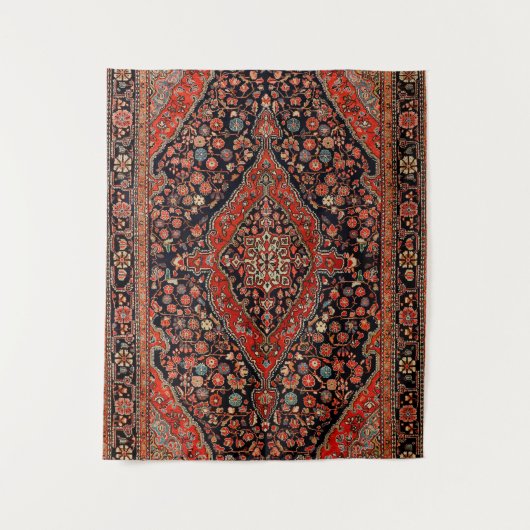 Persia Sarouk Lebendes Rotes Schwarzes Wandteppich (Vorderseite)