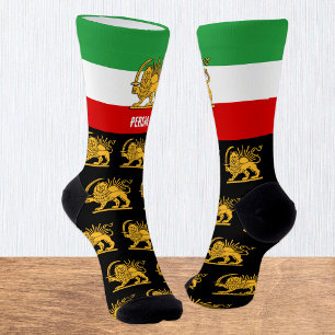 Persia Socken, Persische Flagge mit Löwe /Schah vo Socken