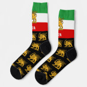 Persia Socks, Persian flag with Lion /Shah of Iran Socken (Linkes Detail)