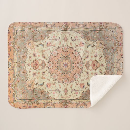 Persia Tabriz Blush Pfirsichpfirsich  Sherpadecke (Vorderseite (Horizontal))