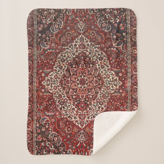 Persian Bakhtiari Deep Dark Red Tan Sherpadecke (Vorderseite)