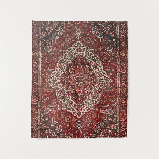 Persian Bakhtiari Deep Dark Red Tan  Wandteppich (Vorderseite)