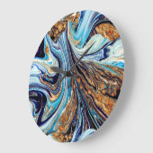 Persian Blue Agate: Oriental Luxury Texture Große Wanduhr (Winkel)