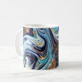 Persian Blue Agate: Oriental Luxury Texture Kaffeetasse (Vorderseite Links)