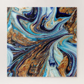 Persian Blue Agate: Oriental Luxury Texture Puzzle (Horizontal)