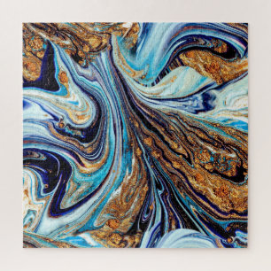 Persian Blue Agate: Oriental Luxury Texture Puzzle