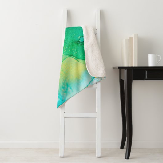 PERSIAN BLUE, chartreuse green. Very beautiful art Sherpadecke (Beispiel)