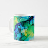 PERSIAN BLUE, Chartreuse grün. Sehr schöne Kunst Kaffeetasse (Vorderseite Links)
