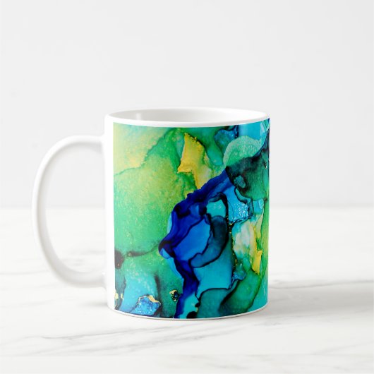 PERSIAN BLUE, Chartreuse grün. Sehr schöne Kunst Kaffeetasse (Links)