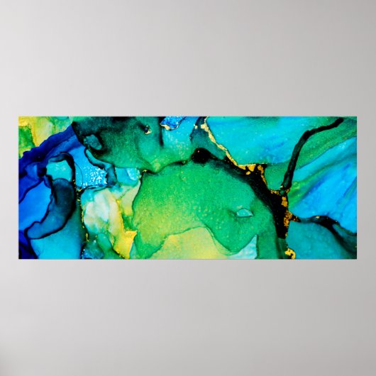 PERSIAN BLUE, Chartreuse grün. Sehr schöne Kunst Poster (Vorne)