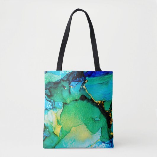 PERSIAN BLUE, Chartreuse grün. Sehr schöne Kunst Tasche (Vorderseite)