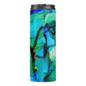 PERSIAN BLUE, Chartreuse grün. Sehr schöne Kunst Thermosbecher (Rückseite)