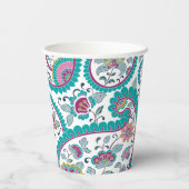 Persian Boteh Paisley 100th Birthday Party Paper C Pappbecher (Rückseite)