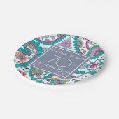 Persian Boteh Paisley 70 th Birthday Party Paper P Pappteller (Schrägansicht)