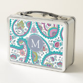 Persian Boteh Paisley Pattern Monogram Lunchbox (Rückseite)