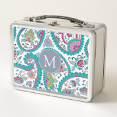 Persian Boteh Paisley Pattern Monogram Lunchbox (Vorderseite)
