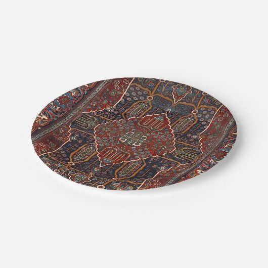 Persian Burnt Orange Rust Red Pappteller (Schrägansicht)