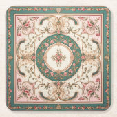 Persian Carpet Floral Rechteckiger Pappuntersetzer (Vorderseite)