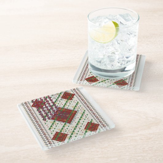 Persian Carpet Glasuntersetzer (Schrägansicht)