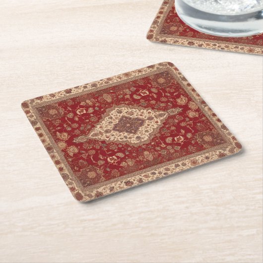 Persian  carpet look  design  rechteckiger pappuntersetzer (angewinkelt)